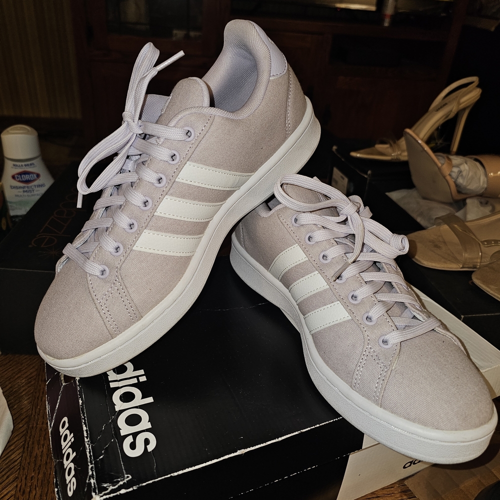 Adidas Classic Lavender and White Sneakers